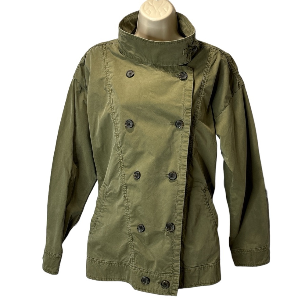 Lucky Brand Women's Military Utility Cargo Jacket Olive Army Green Size XS